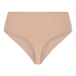 High Waisted Thong Smooth, Beige