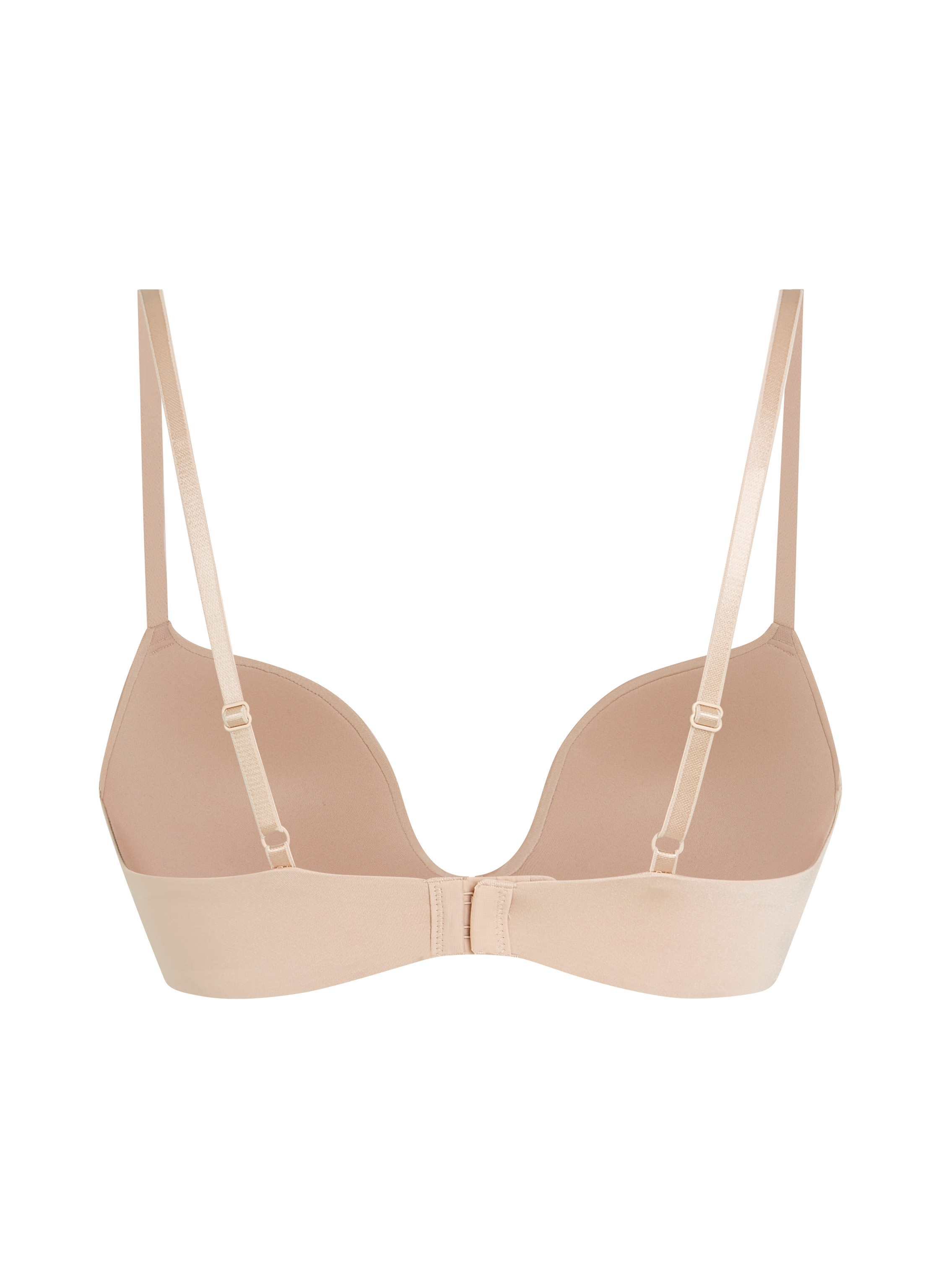 Deep-V Padded Underwired Push-Up Bra, Beige, main