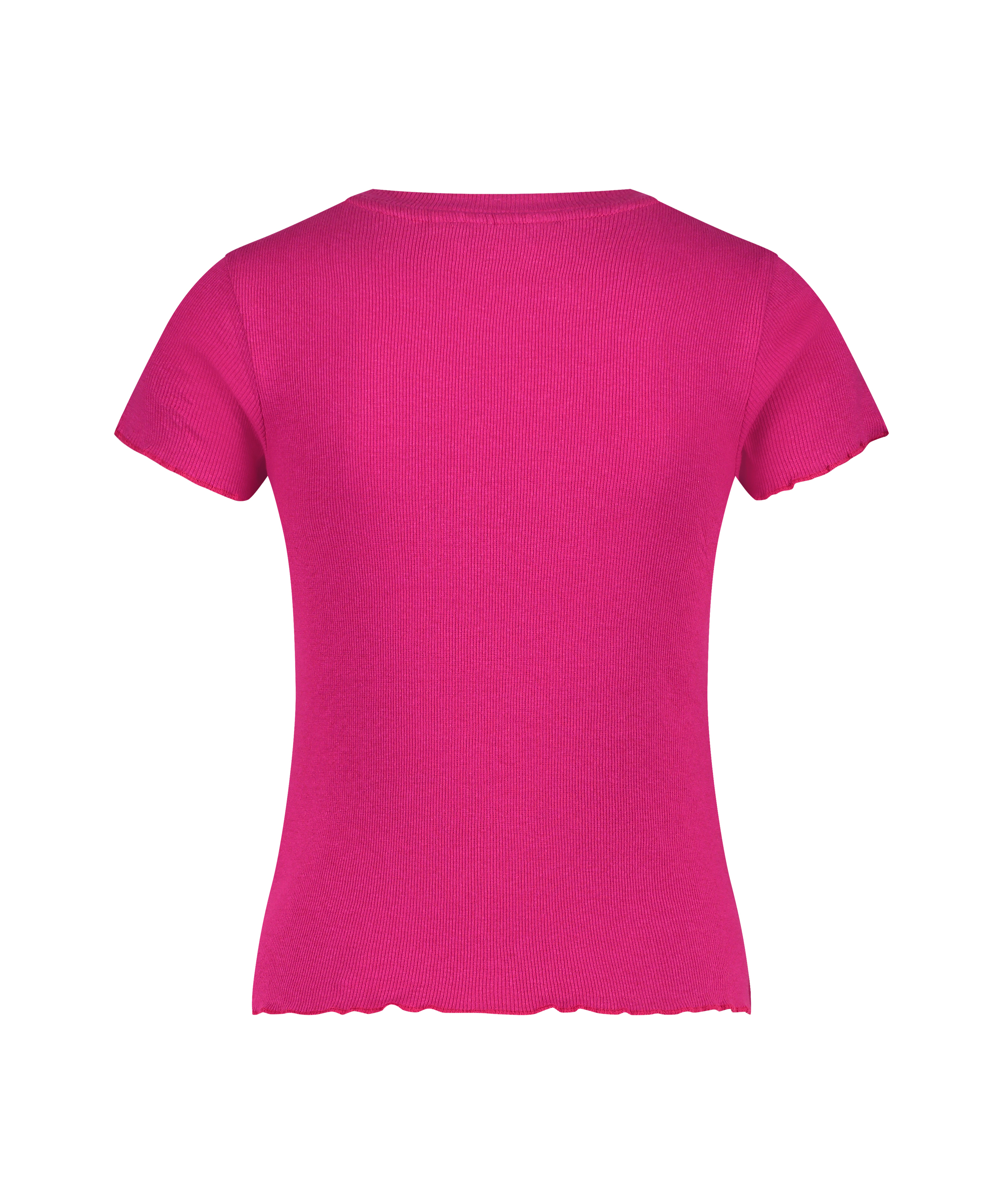 Rib shirt with short sleeves, Pink, main