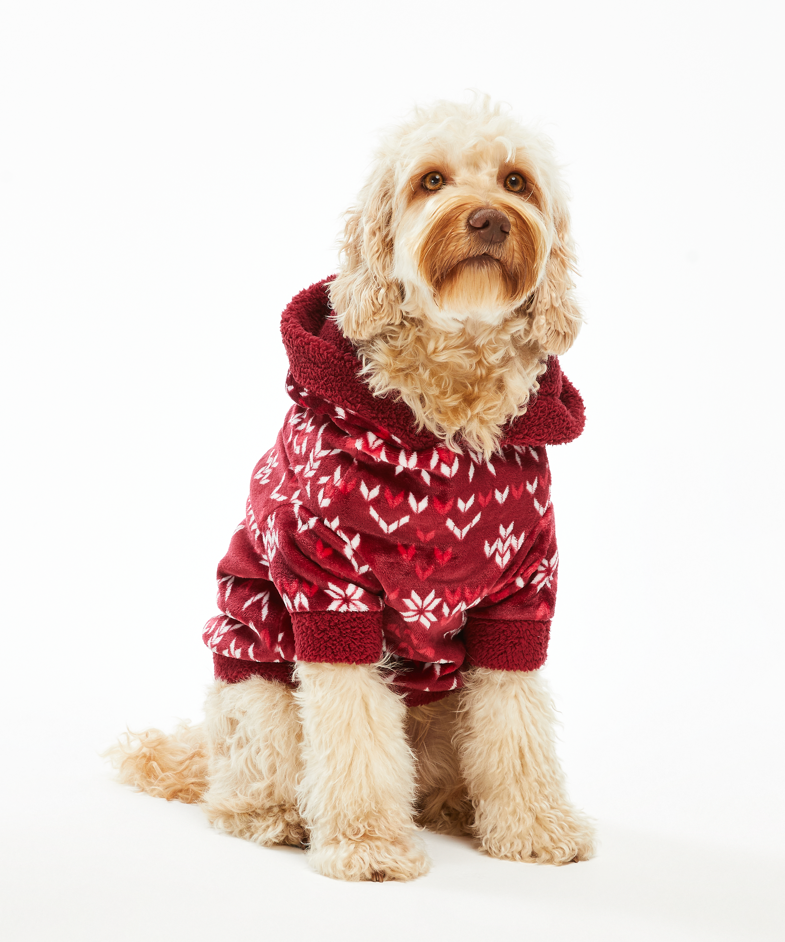 Dog's Fleece Onesie, Red, main