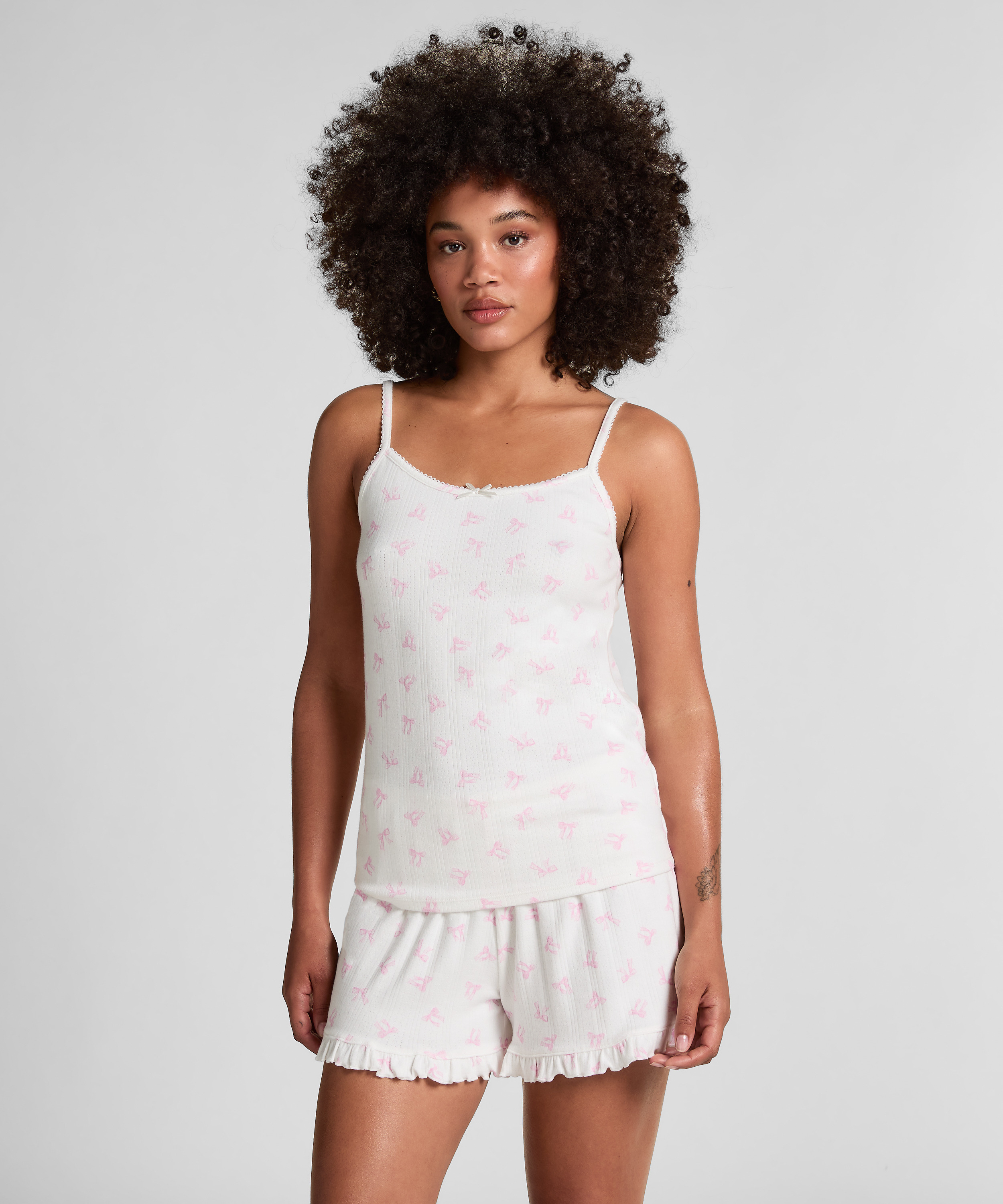 Cami Pointelle, White, main