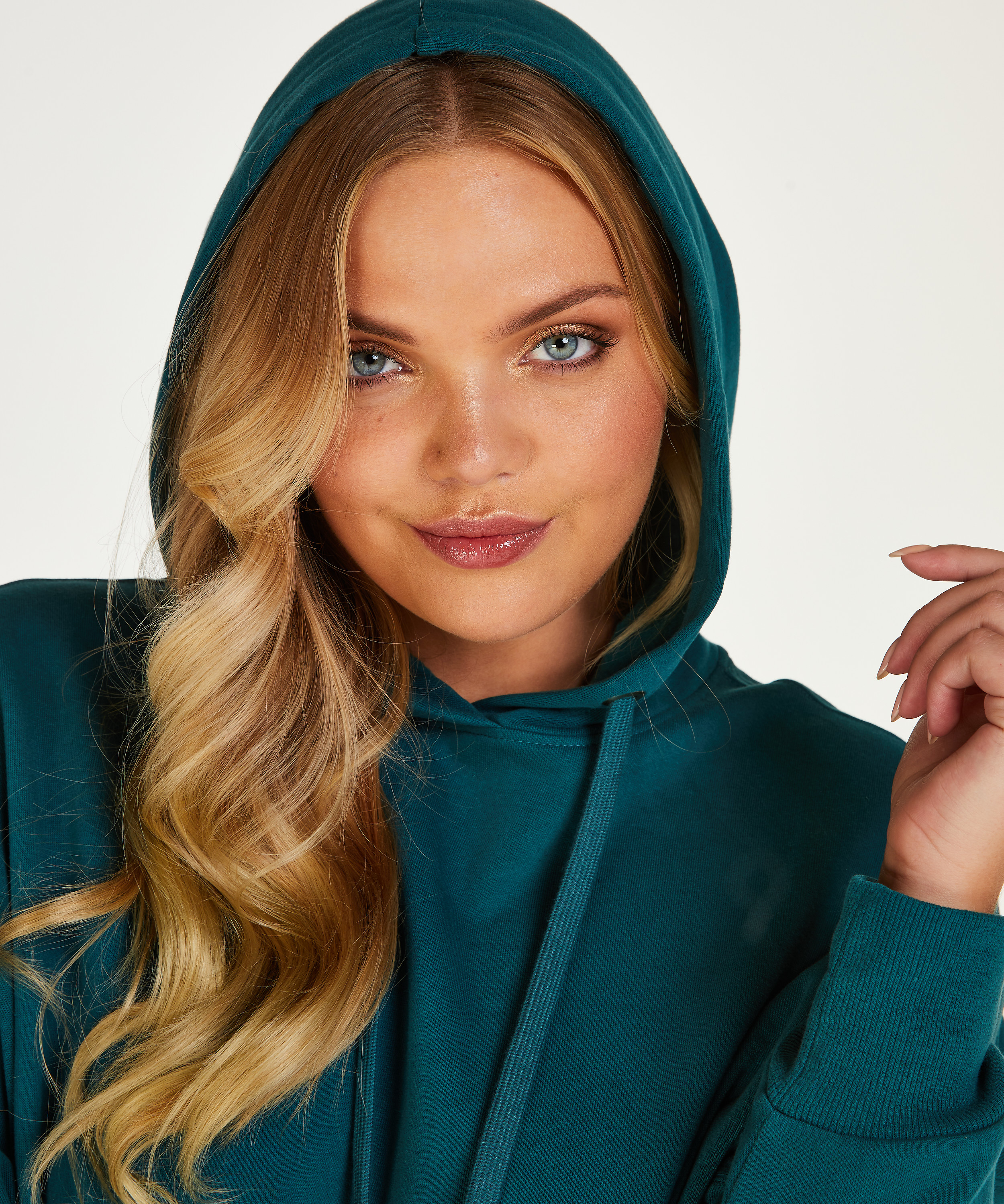 Longsleeved Hoodie, Blue, main