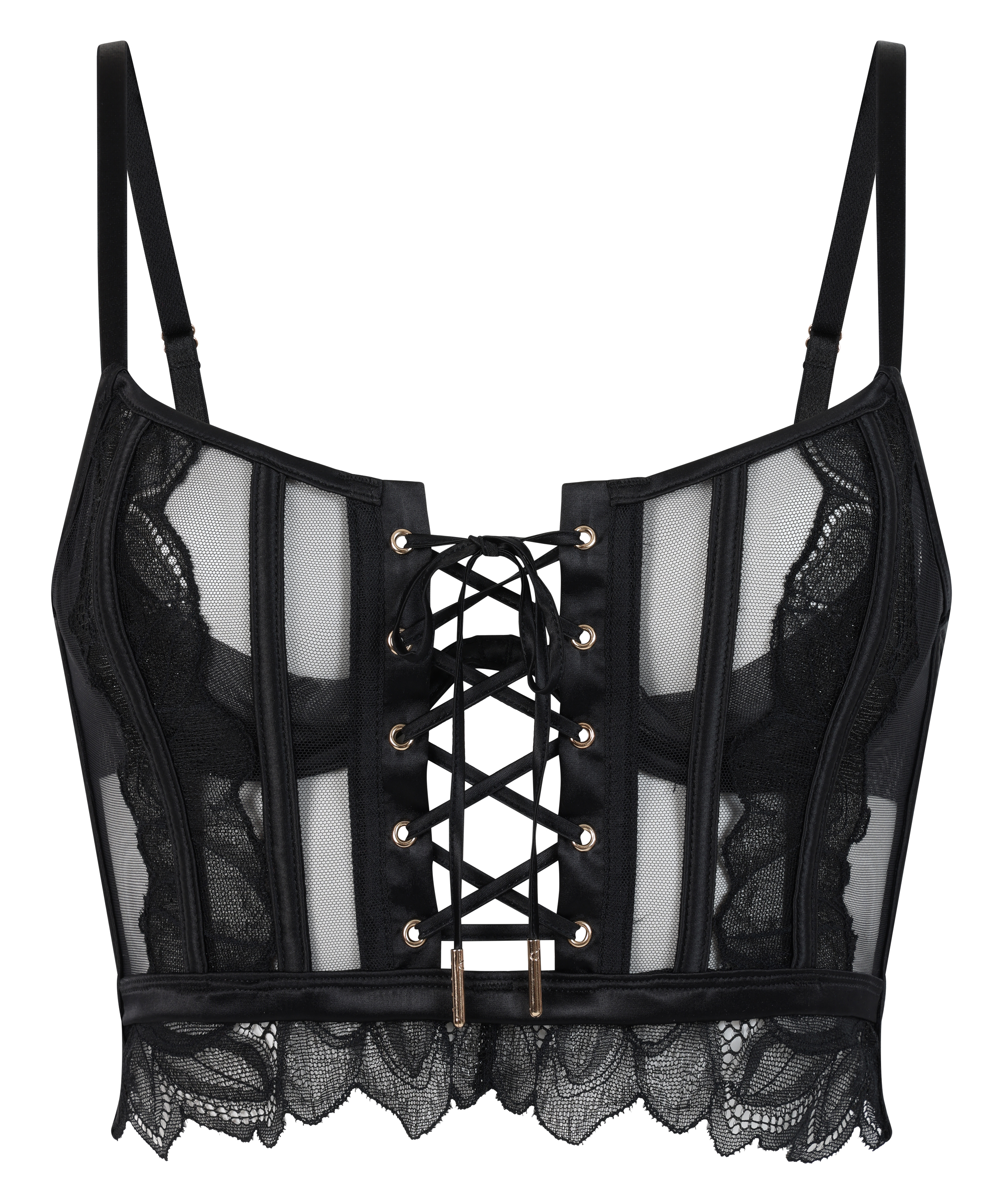 Cierra Non-Padded Underwired Longline Bra, Black, main