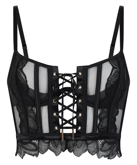 Cierra Non-Padded Underwired Longline Bra, Black