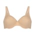 Satin Fleece Non-Padded Underwired Bra, Beige