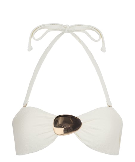 Cabo Bandeau Bikini Top, White