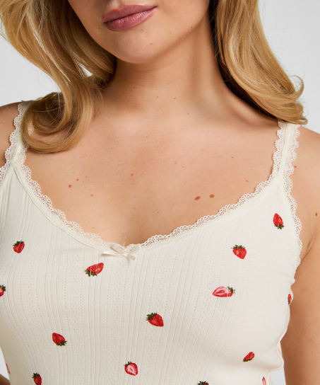 Pyjama Singlet Pointelle, White