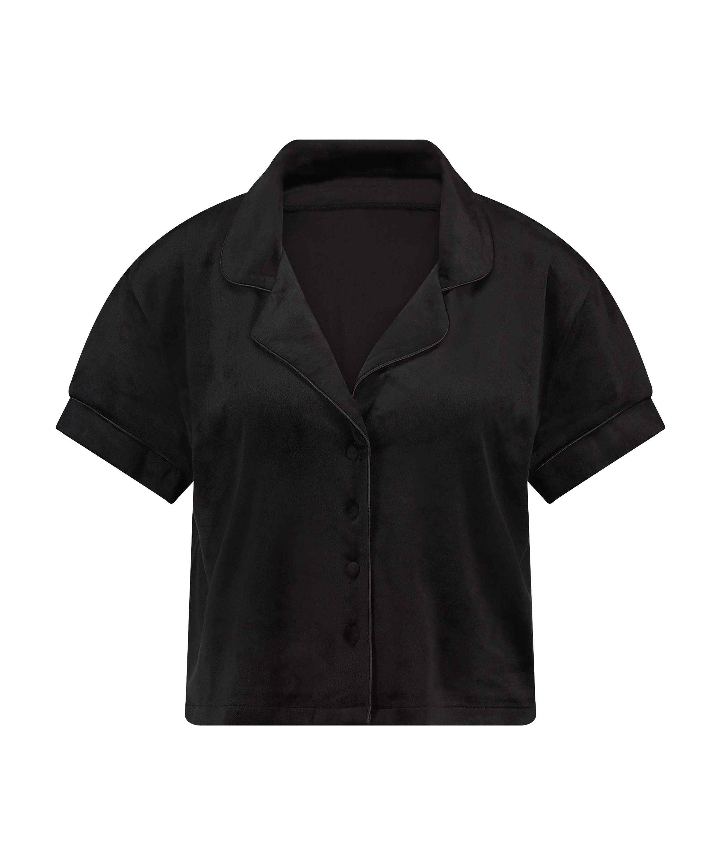 Short Sleeve Velour Jacket, Black, main
