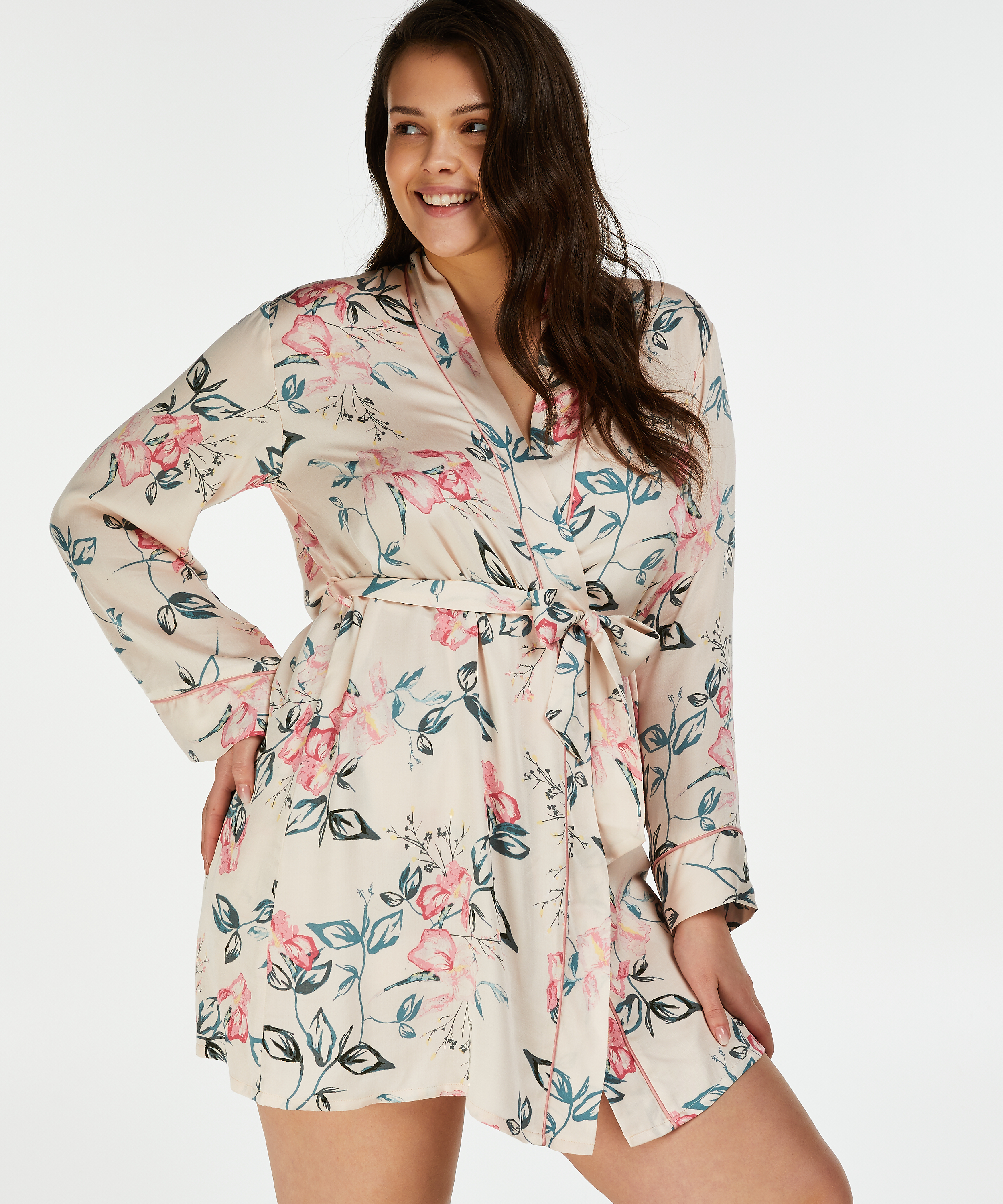 Woven Kimono, Beige, main