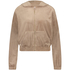 Velour hoodie jacket, Brown