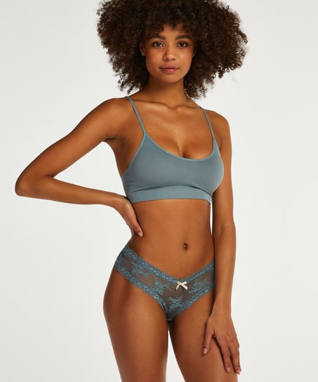 V-shaped Brazilian knickers mesh, Green