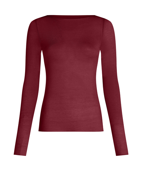 super soft Boatneck shirt with Cashmere, Red