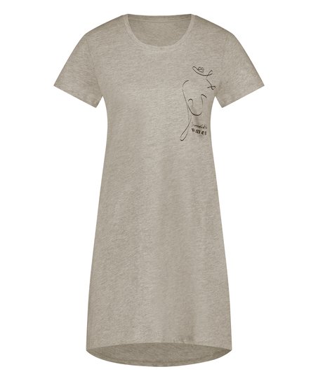 Round Neck Nightshirt, Gray