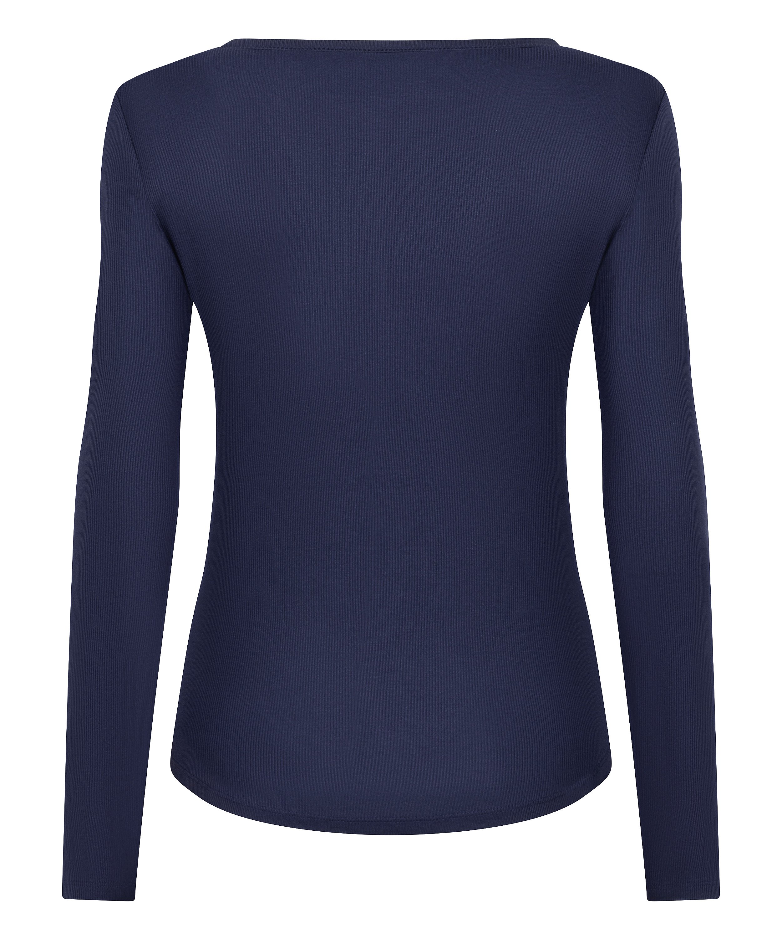 Longsleeved Pyjama Top Henley, Blue, main
