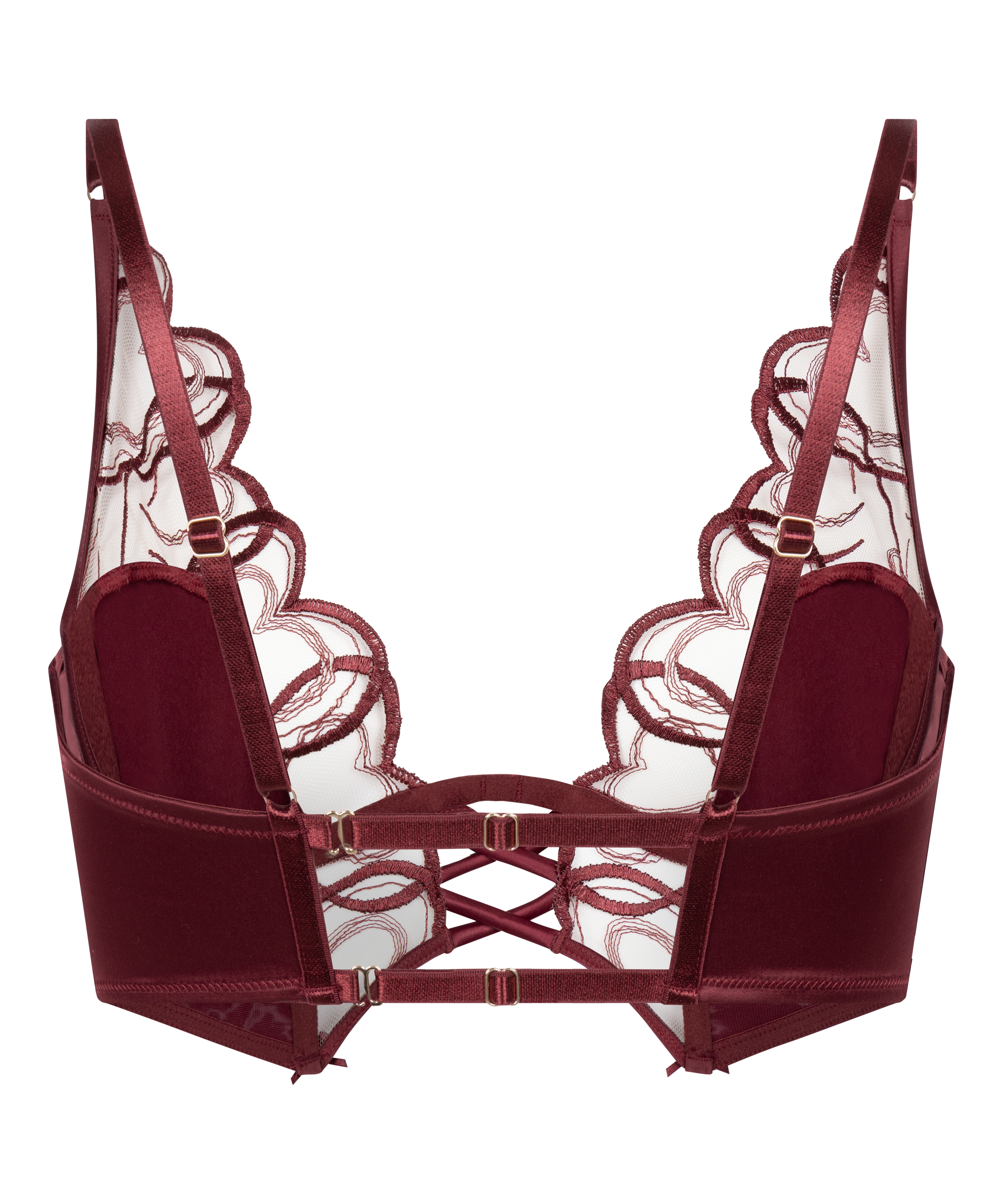 Olivia Non-Padded Underwired Longline Bra, Red, main