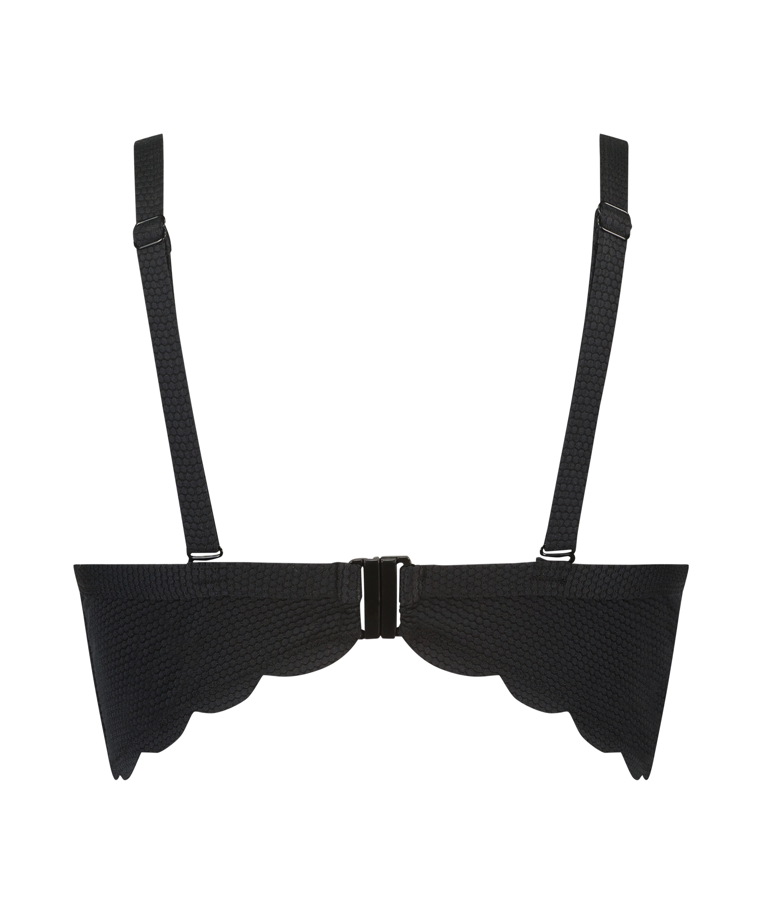 Scallop padded underwired bikini-top, Black, main