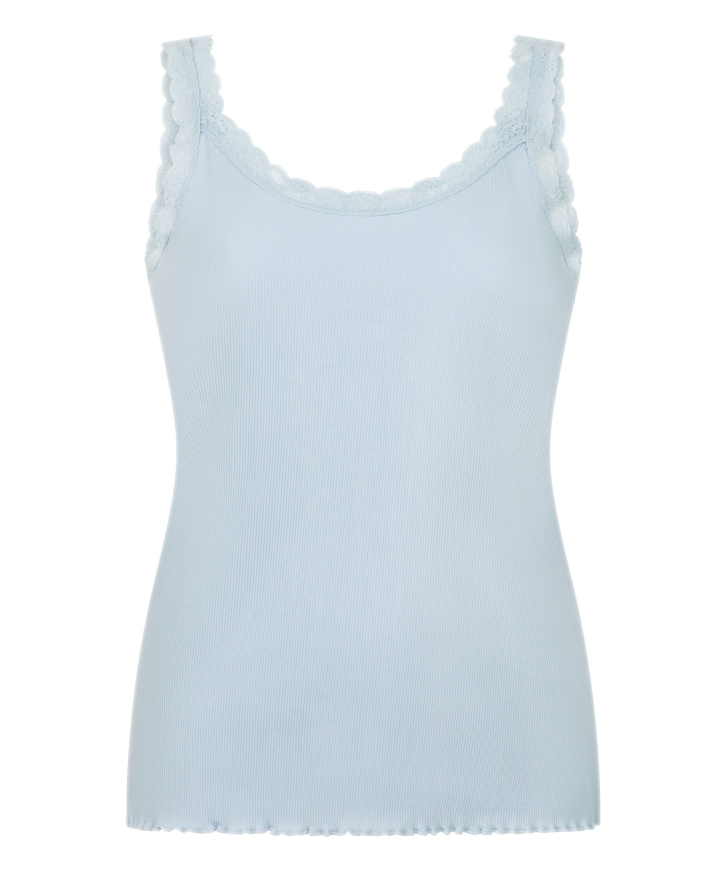 Singlet Rib Jersey Lace, Blue