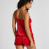 Pyjama Short Velours Scallop Lace, Red