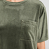 Top Velours Pocket, Green