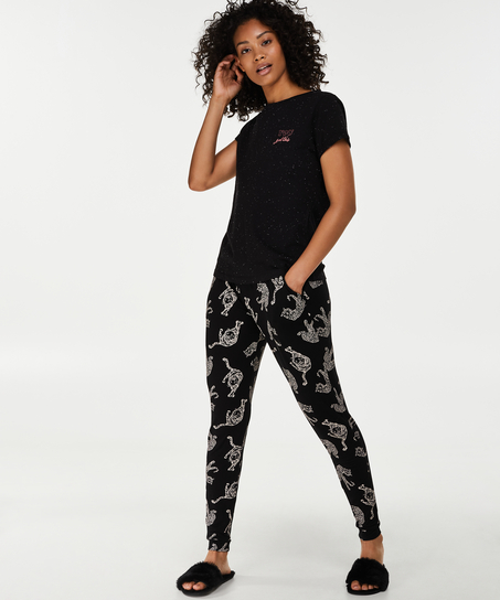 Loose-fitting Pajama Pants, Black