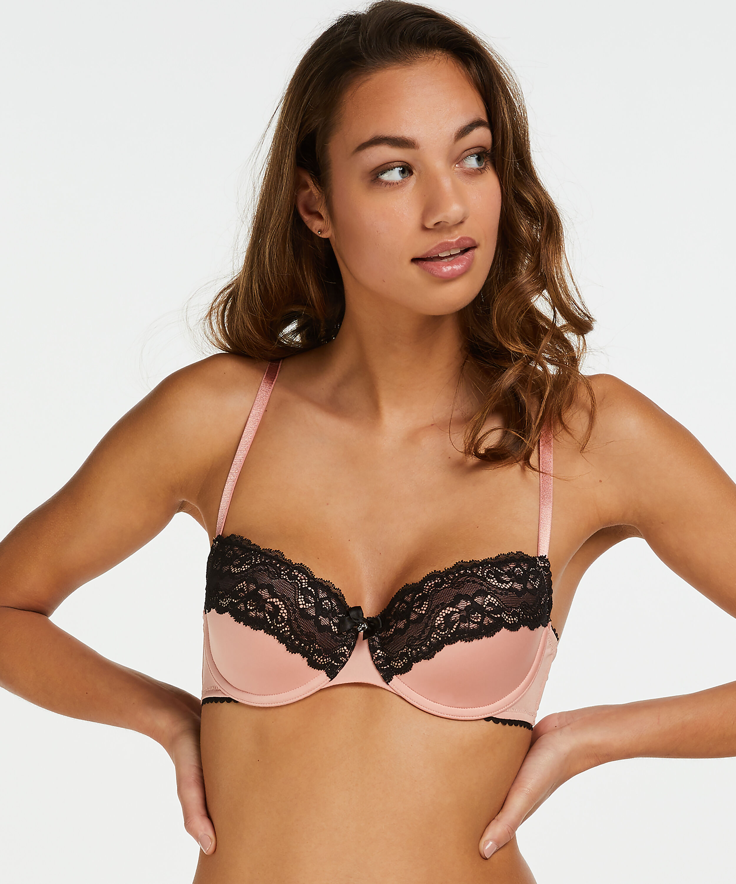 Cherry Padded Underwired Bra, Pink