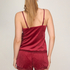 Velours Lace Cami Top, Red