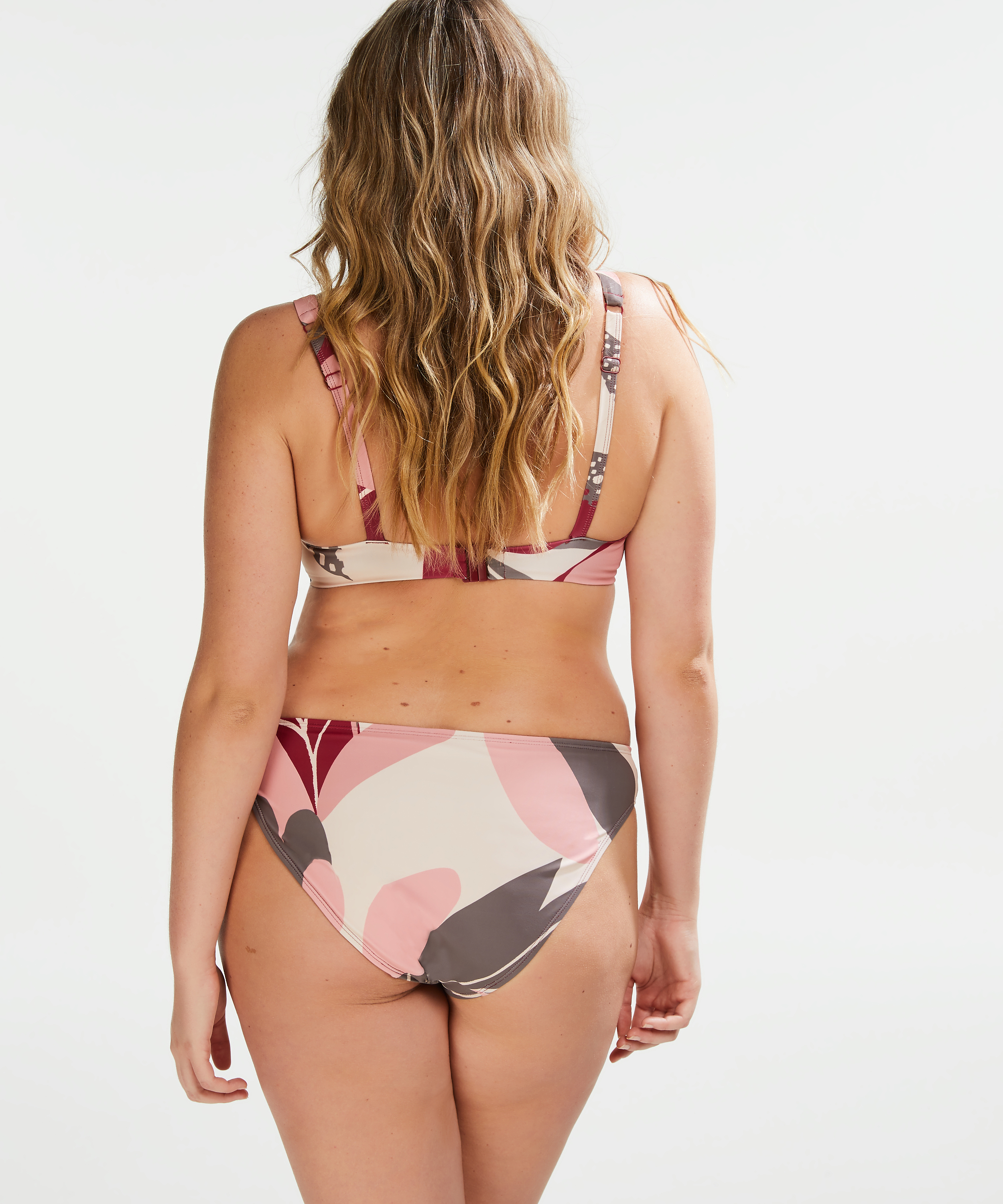 Print Game non-padded underwired bikini top, Pink, main