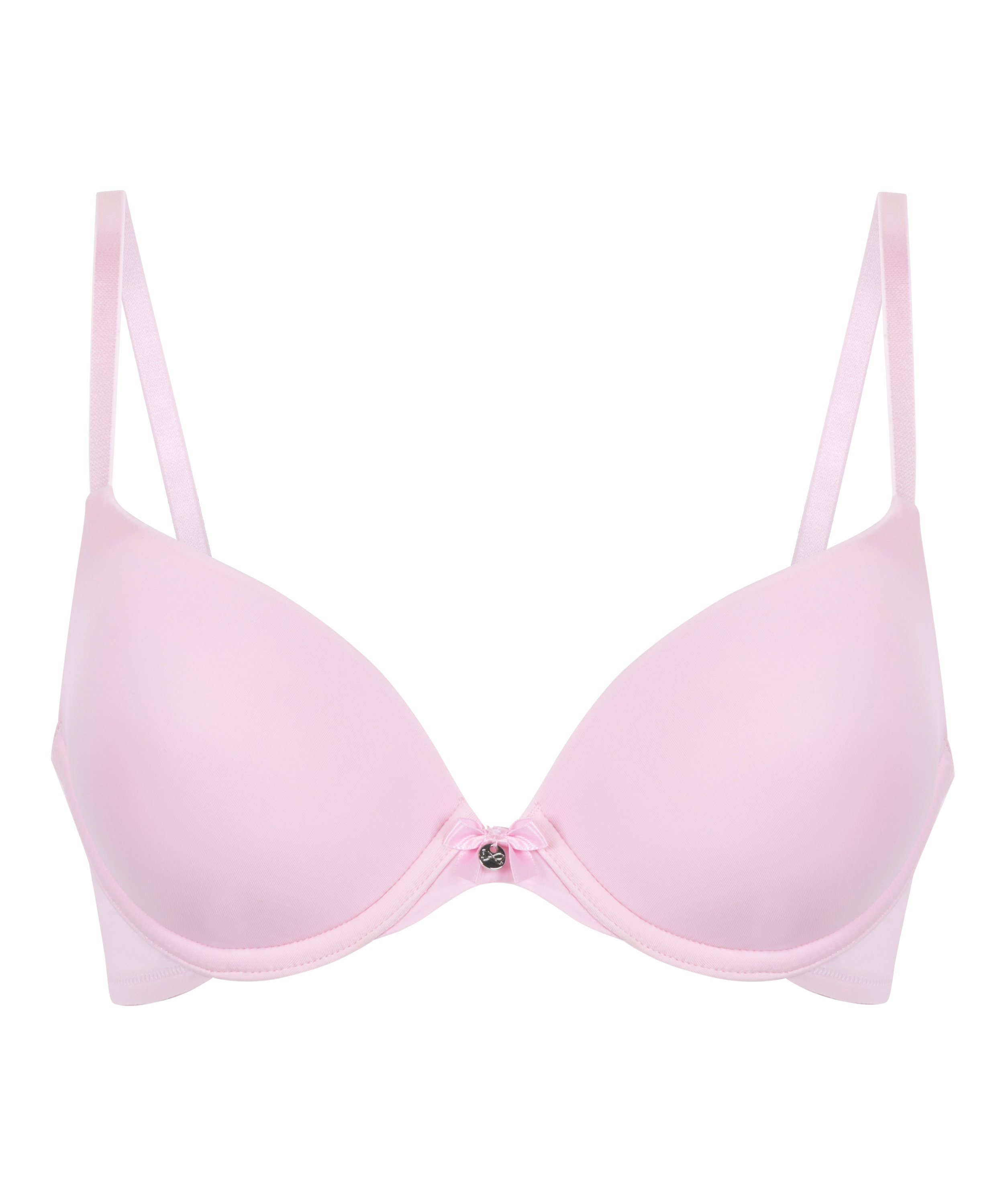 Plunge Padded Underwired Bra, Pink, main