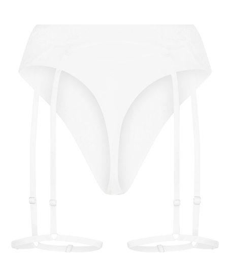 Withney Suspender Thong, White