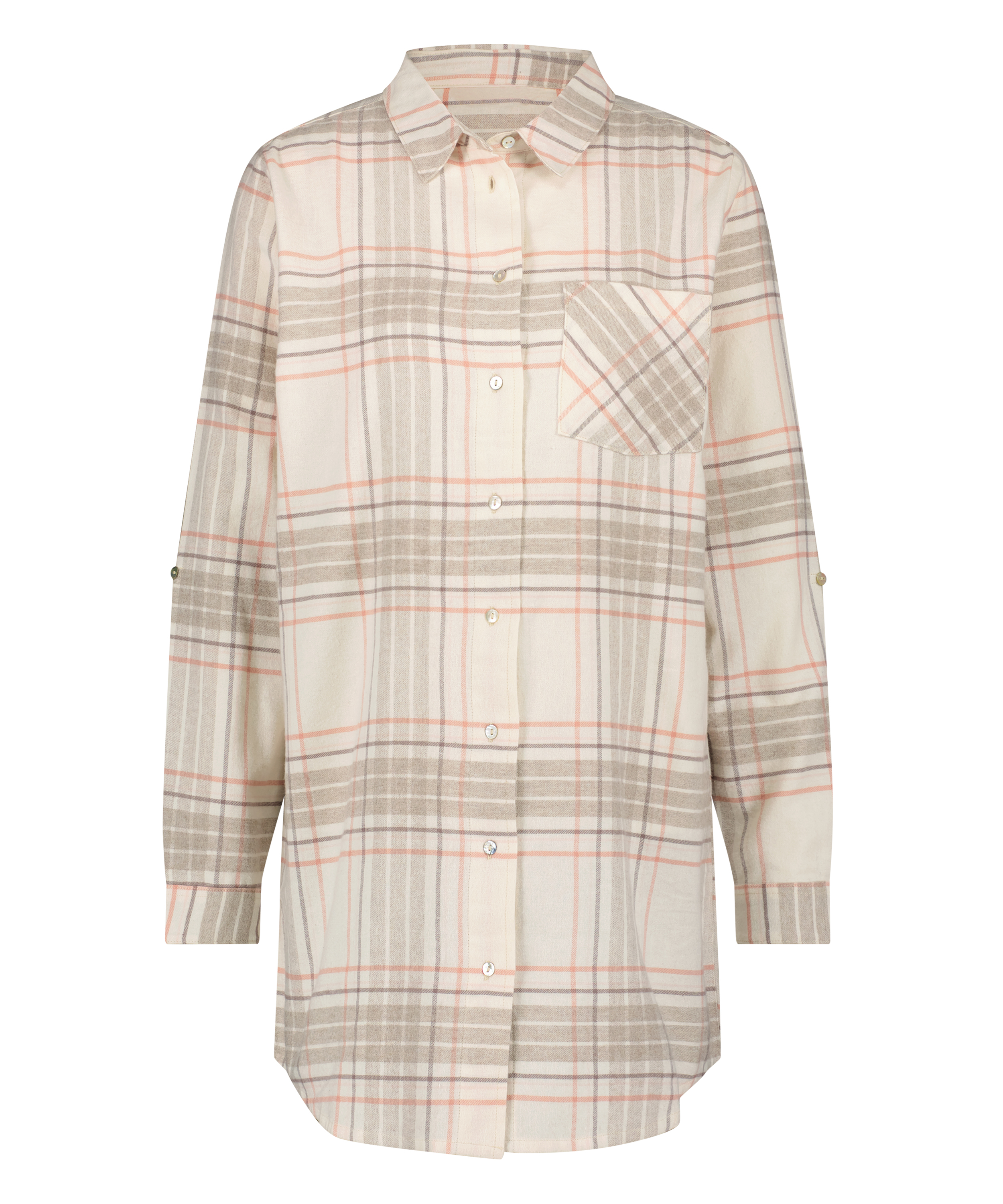 Boyfriend Check Nightshirt, Beige, main