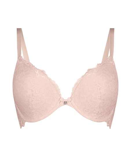 Marine Padded Push-Up Underwired Bra, Pink