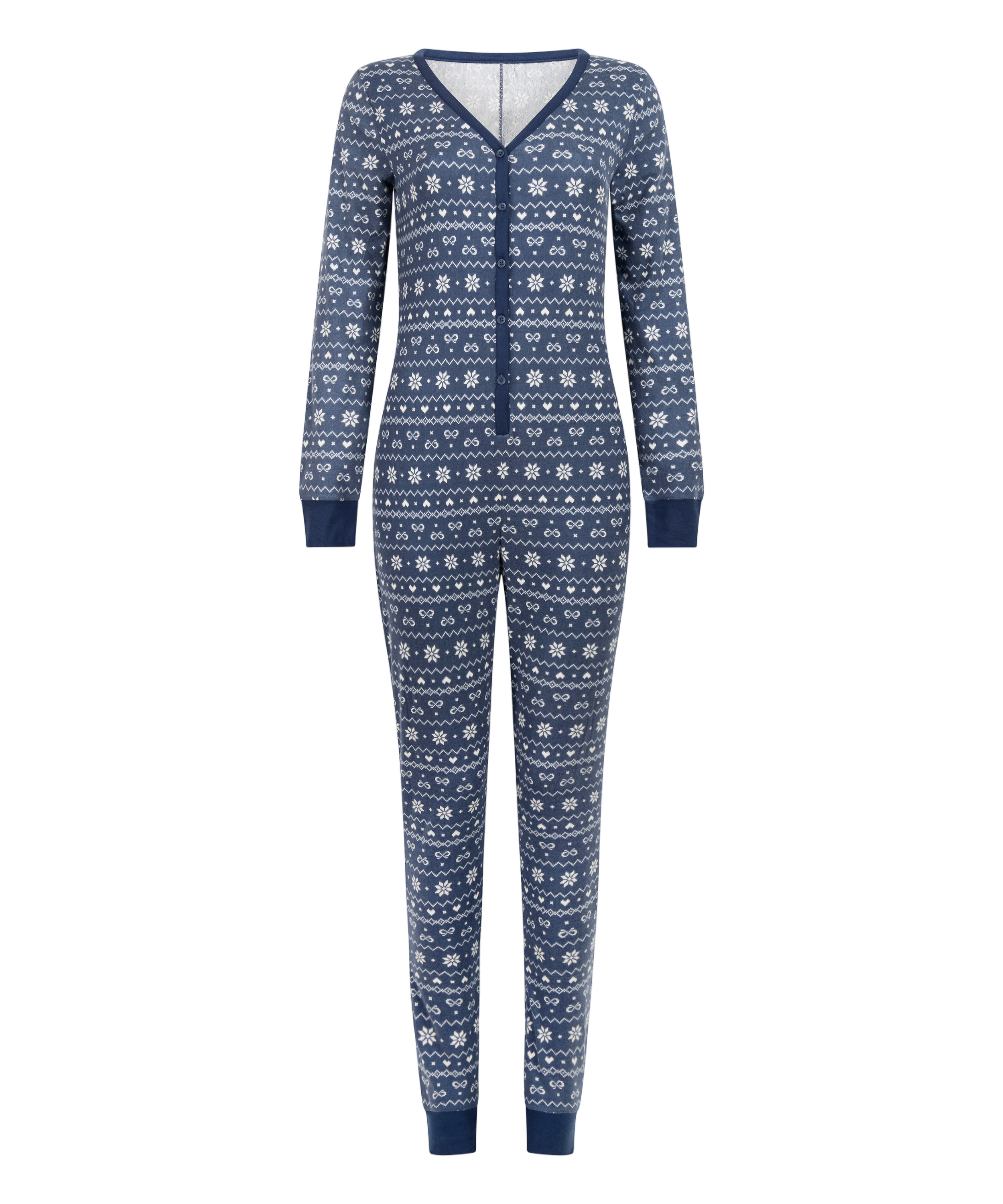 Onesie Jersey Fairisle, Blue, main