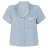 Satin Short-Sleeved Jacket, Blue