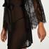 Mesh Lace Chiffon Kimono, Black