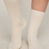 Cashmere Blend Ribbed Socks, Gray