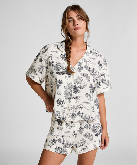 Jacket Short Sleeves Woven, White