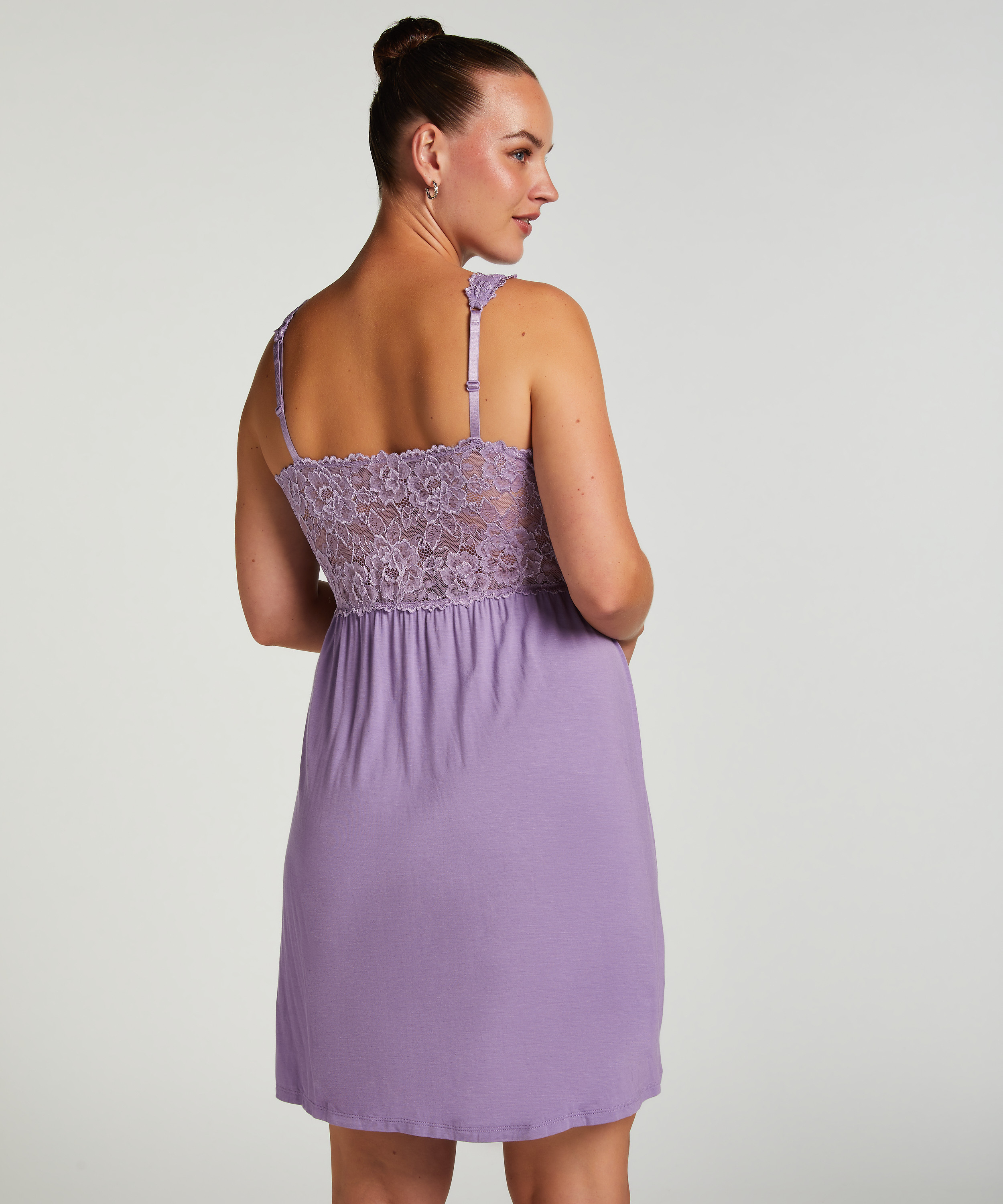Nora Lace Slip Dress, Purple, main