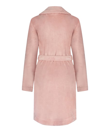 Fleece Zip Bathrobe, Pink