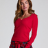 Top V-neck long sleeves, Red