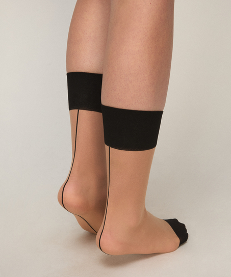 Sheer Socks Back Seam, Black