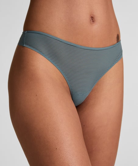 Invisible thong Stripe mesh, Gray
