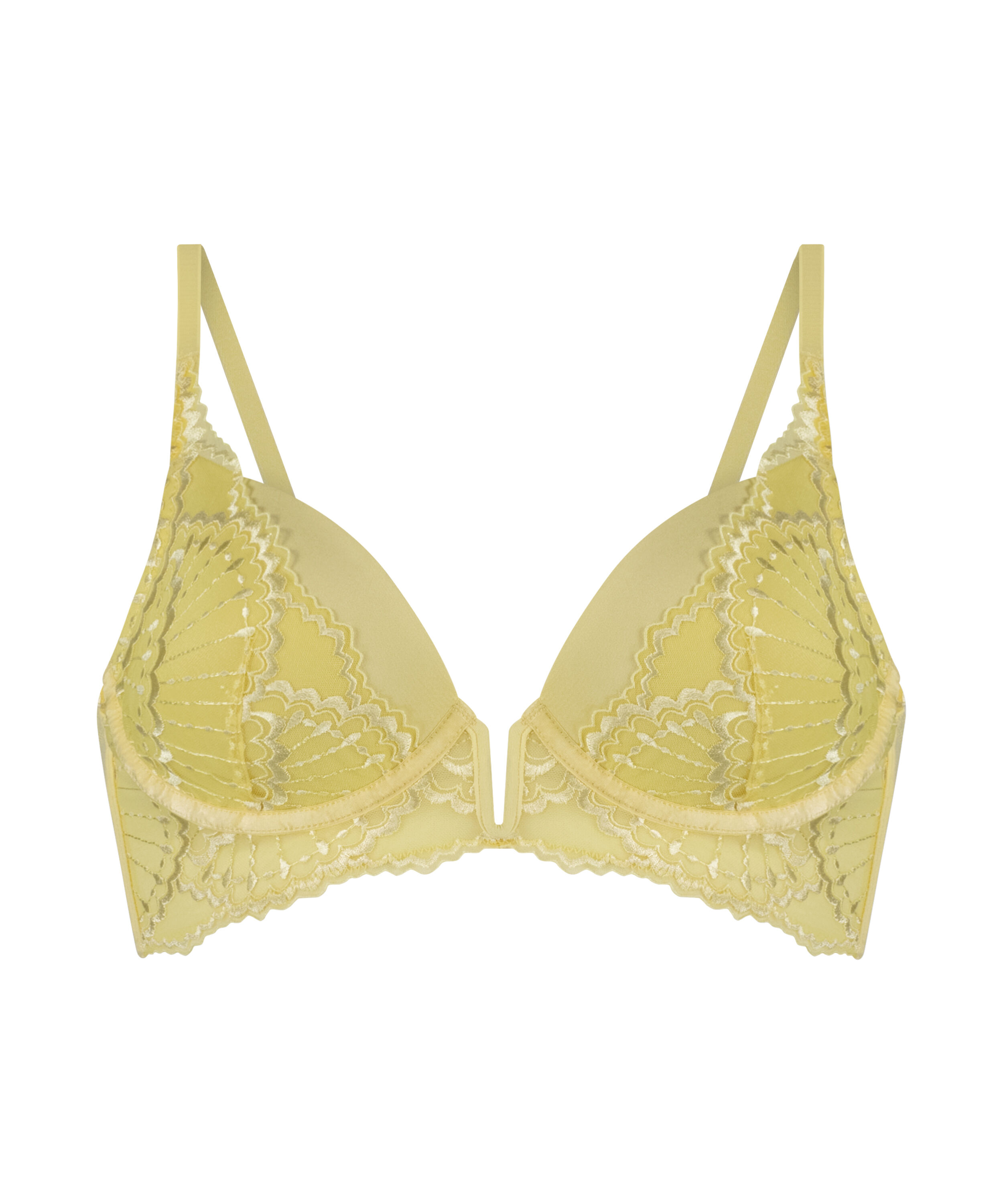 Sali Padded Underwired Longline Bra, Yellow
