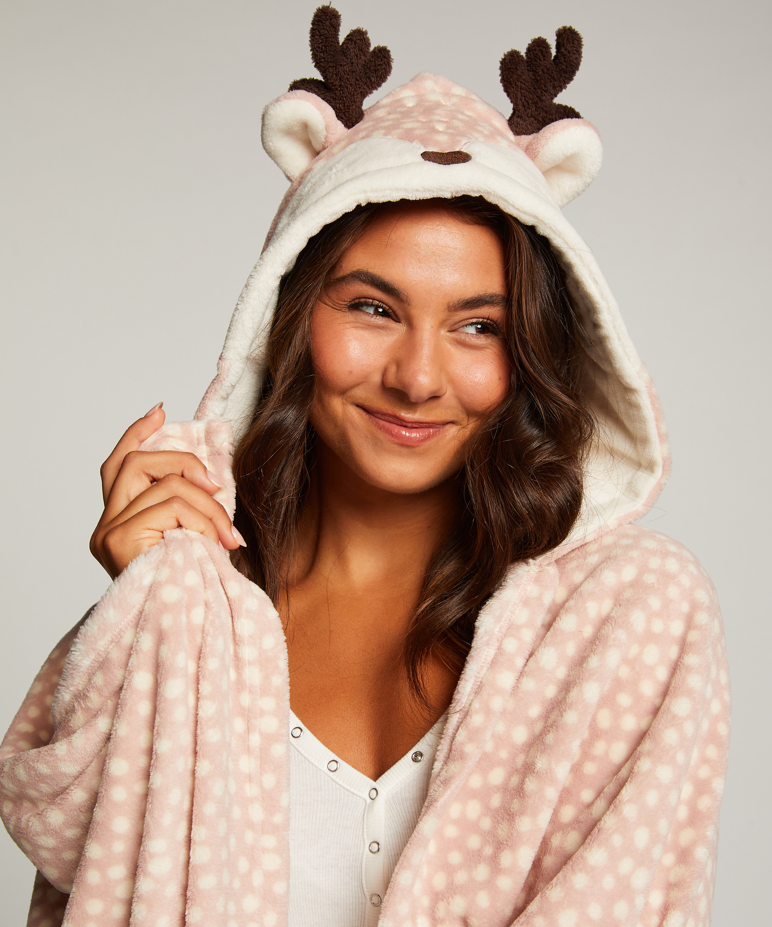 Reindeer cuddly blanket, Pink, main