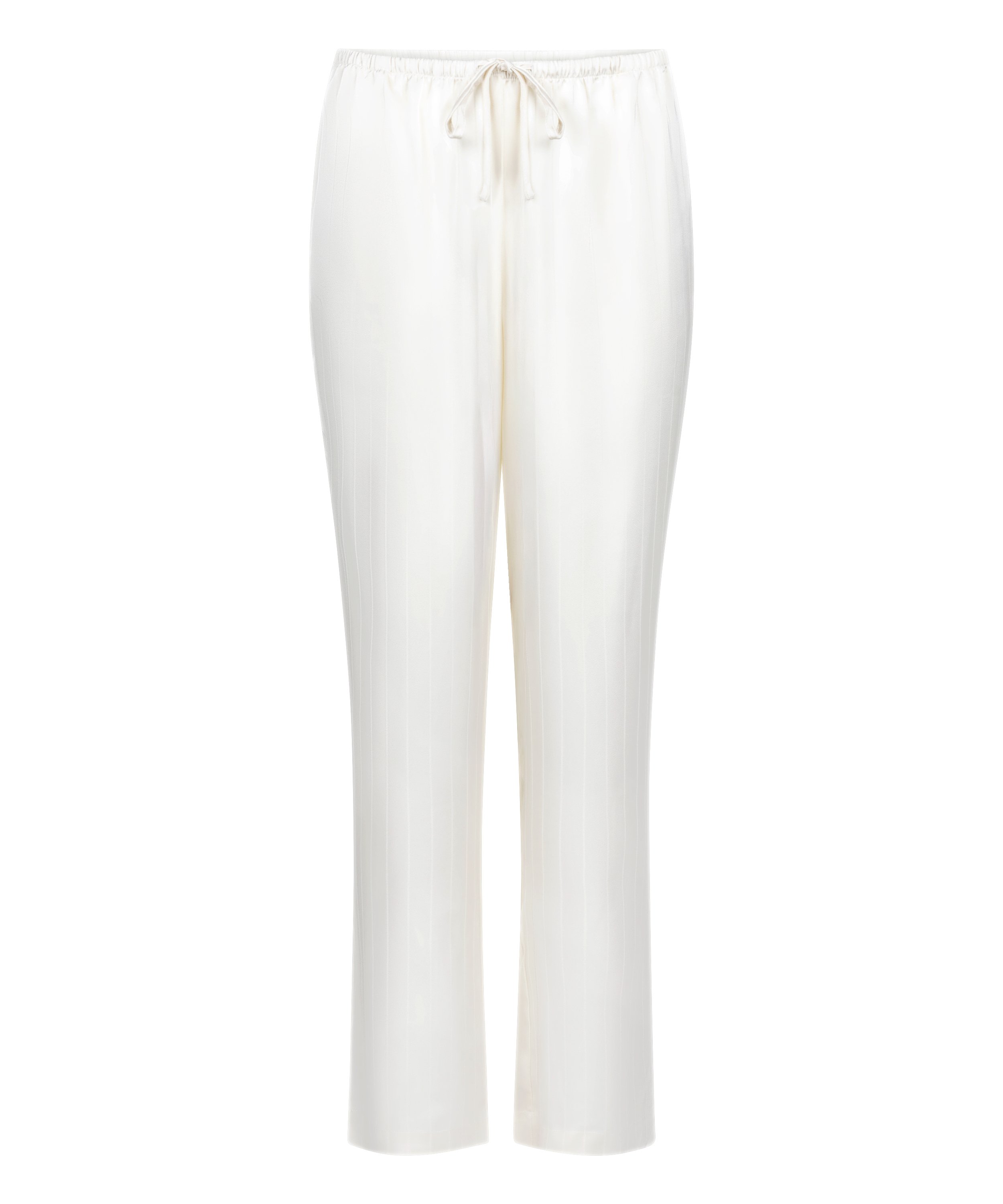 Satin Pinstripe Trousers, White, main