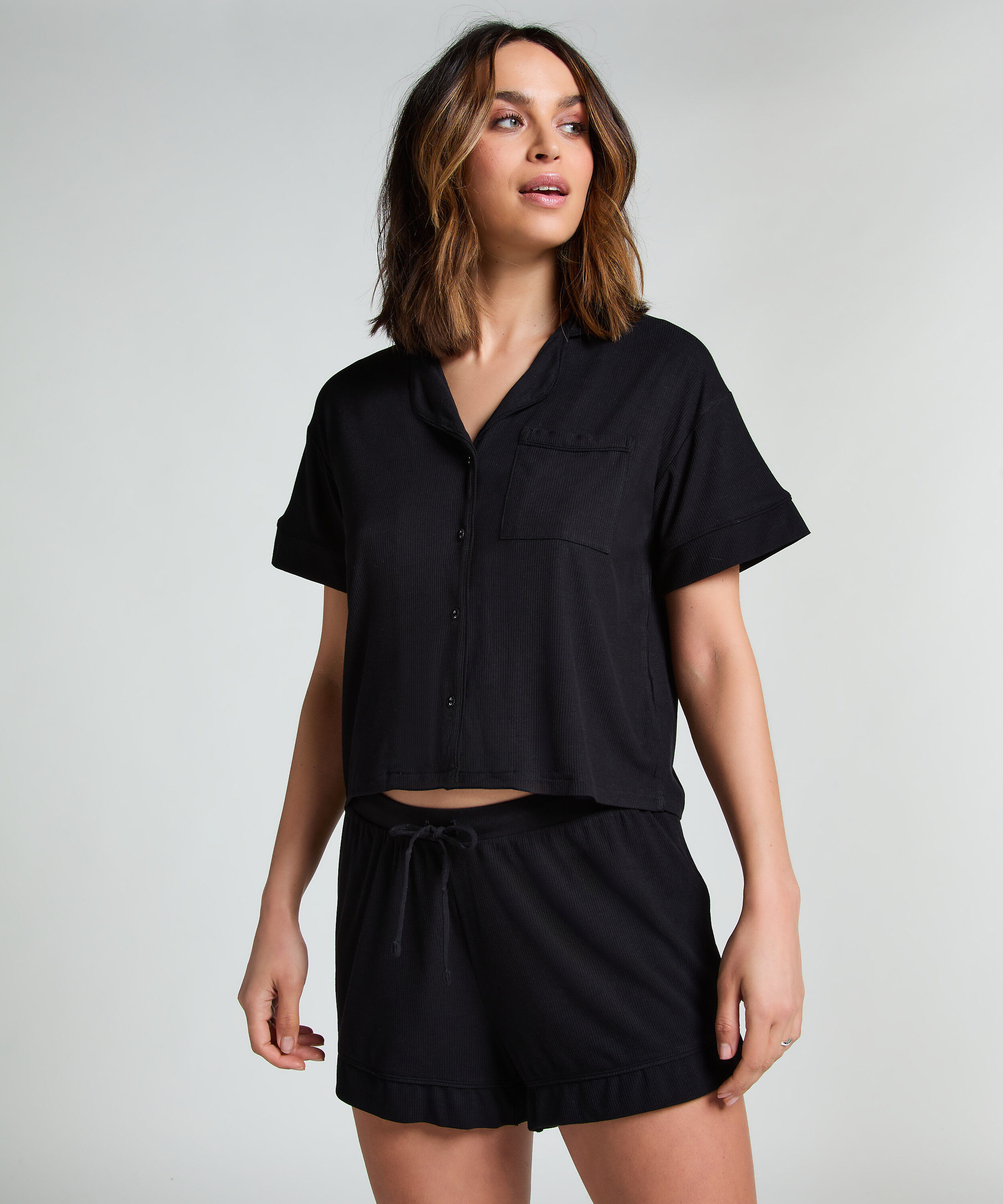 Short Jersey Rib Essential, Black