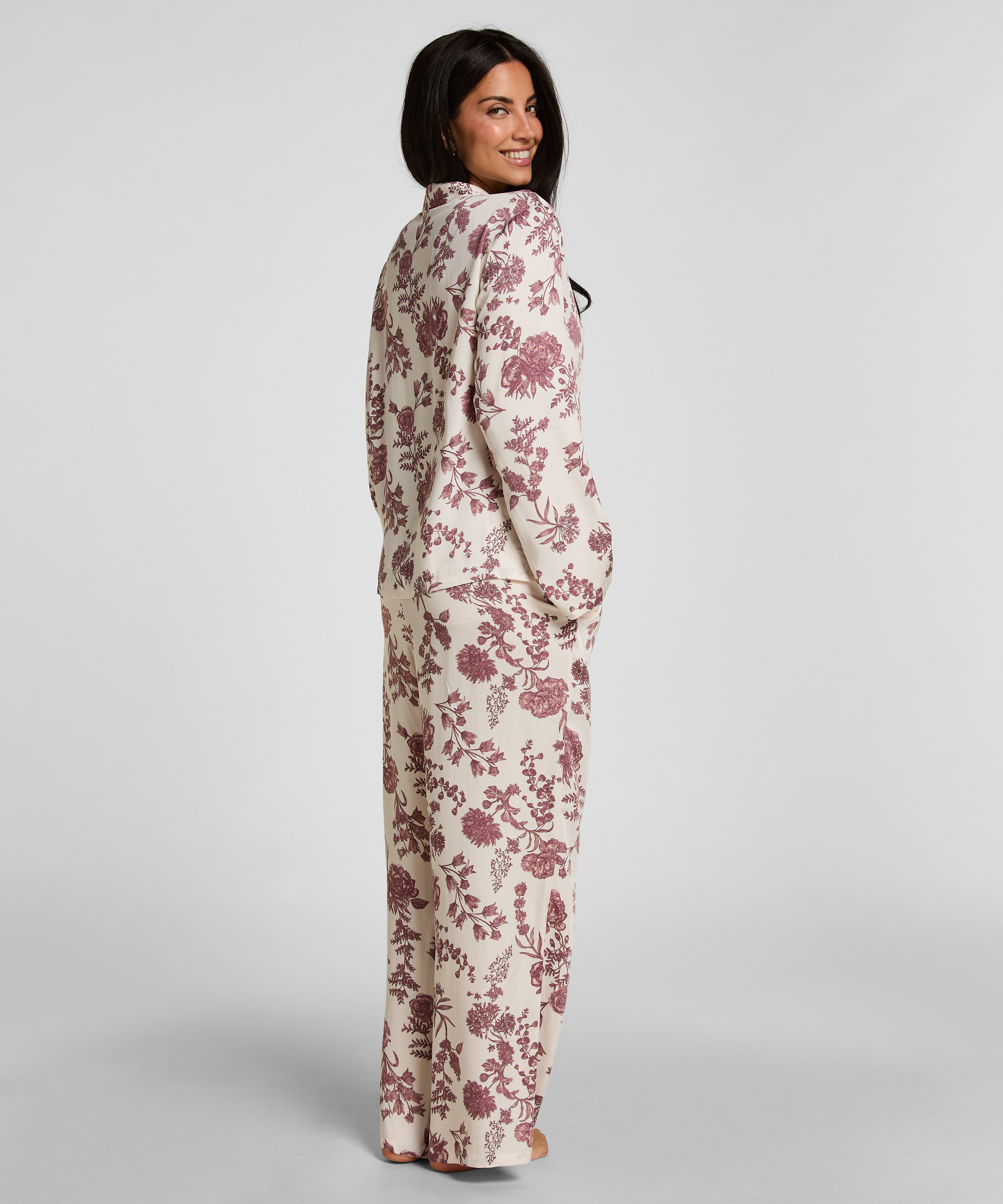 Pants Woven Print, Beige, main