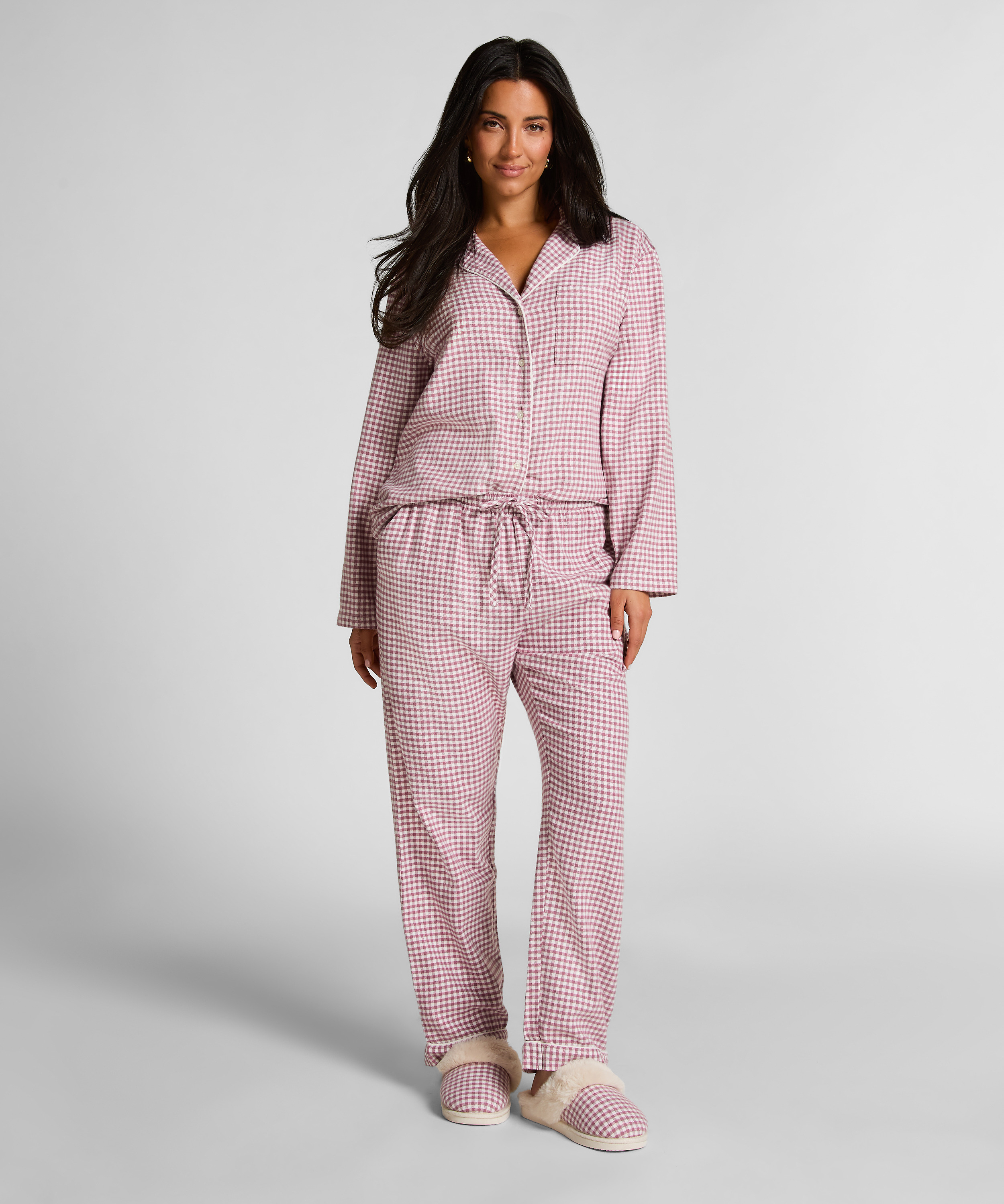 Flannel Pyjama Pants, Purple, main