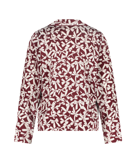 Satin Long-Sleeved Jacket, Red