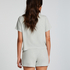 Rib Short-Sleeved Top, Green