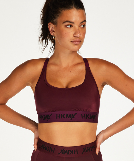 HKMX The Crop Logo Sports Bra Level 1, Purple